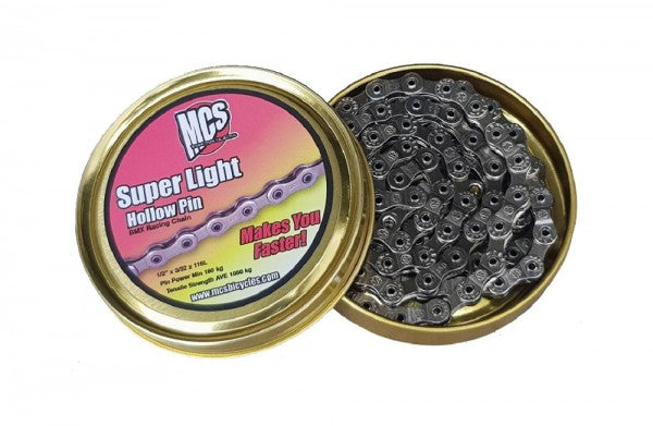 MCS SUPERLIGHT HOLLOW PIN 1/2" x 3/32" x 116L CHAIN SILVER