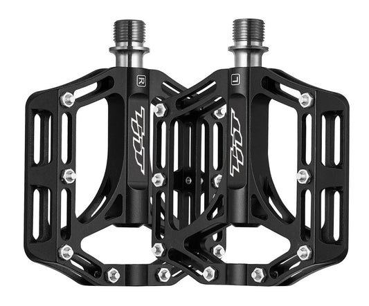 TNT Lightweight Mini/Junior/Expert Titanium Spindle/ Aluminum CaGE 9/16" Pedals - Black