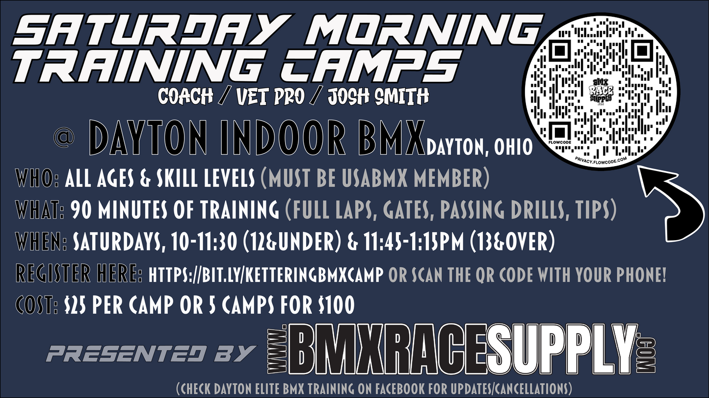 SUNDAY Morning Training Camps @ Dayton Indoor BMX